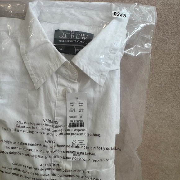 J. Crew Garçon classic shirt in cotton poplin • size 4 • NWT •  BY715 - Picture 13 of 13